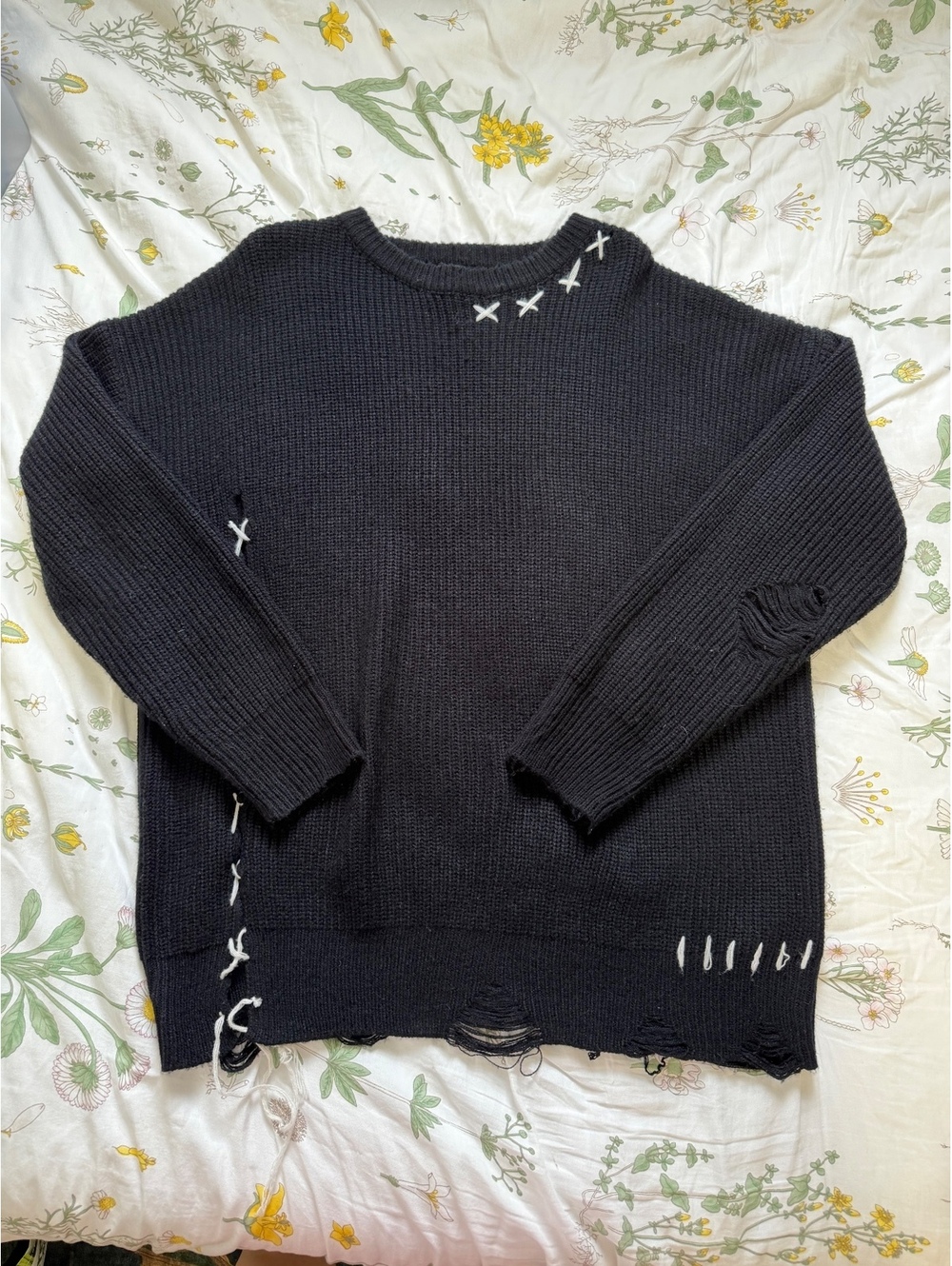 Aelfric Eden Oversized Seam Knit Distressed Sweater